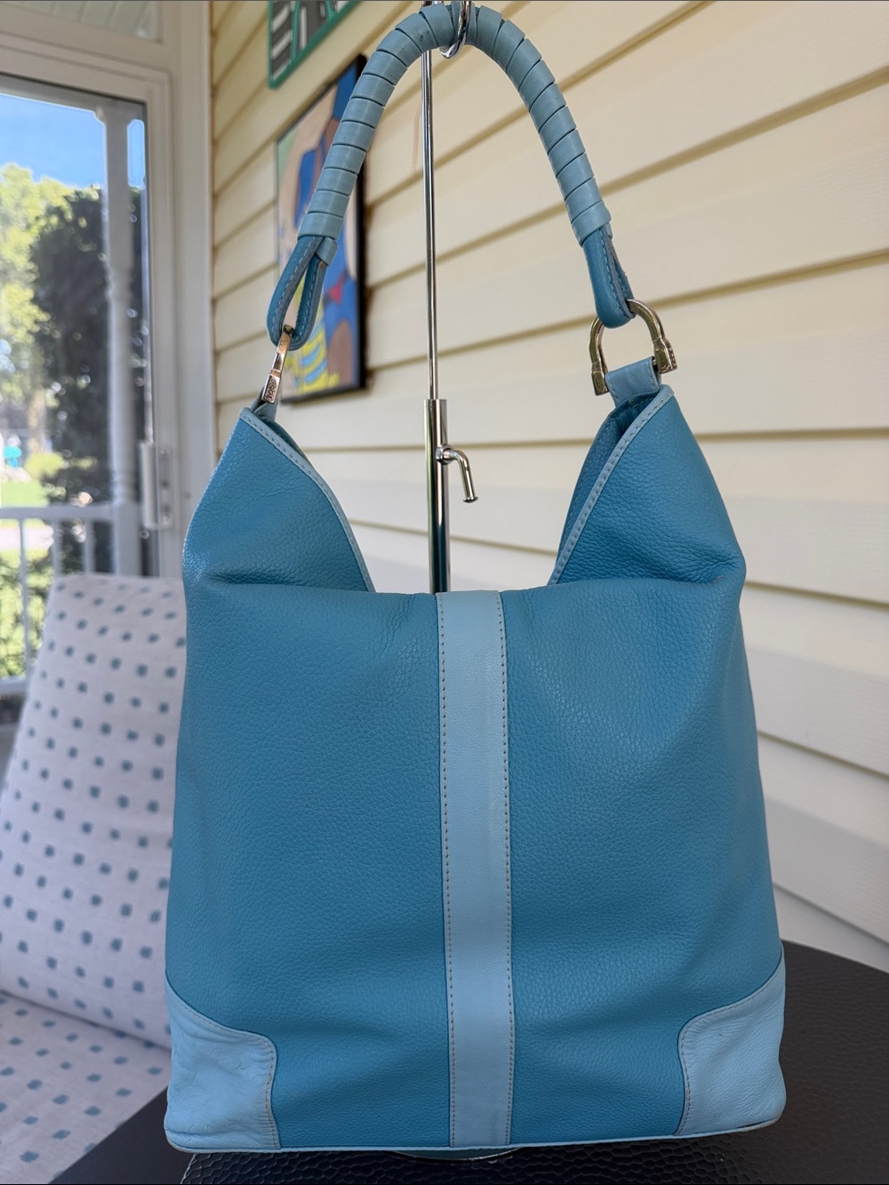 Tod’s Miky Y2K cerulean blue leather hobo bag w/dustbag, great vintage condition - Picture 2 of 16